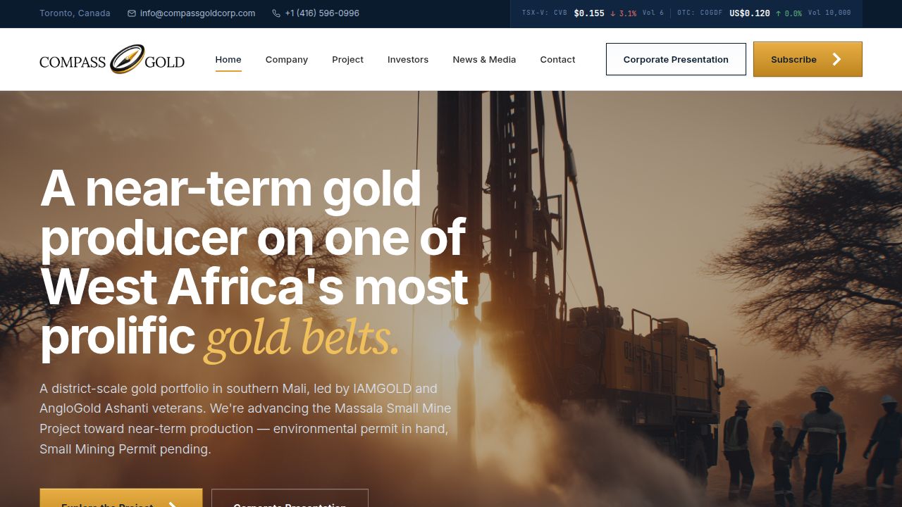 Compass Gold Signs MOU for the Construction of a Gravity Concentration ...